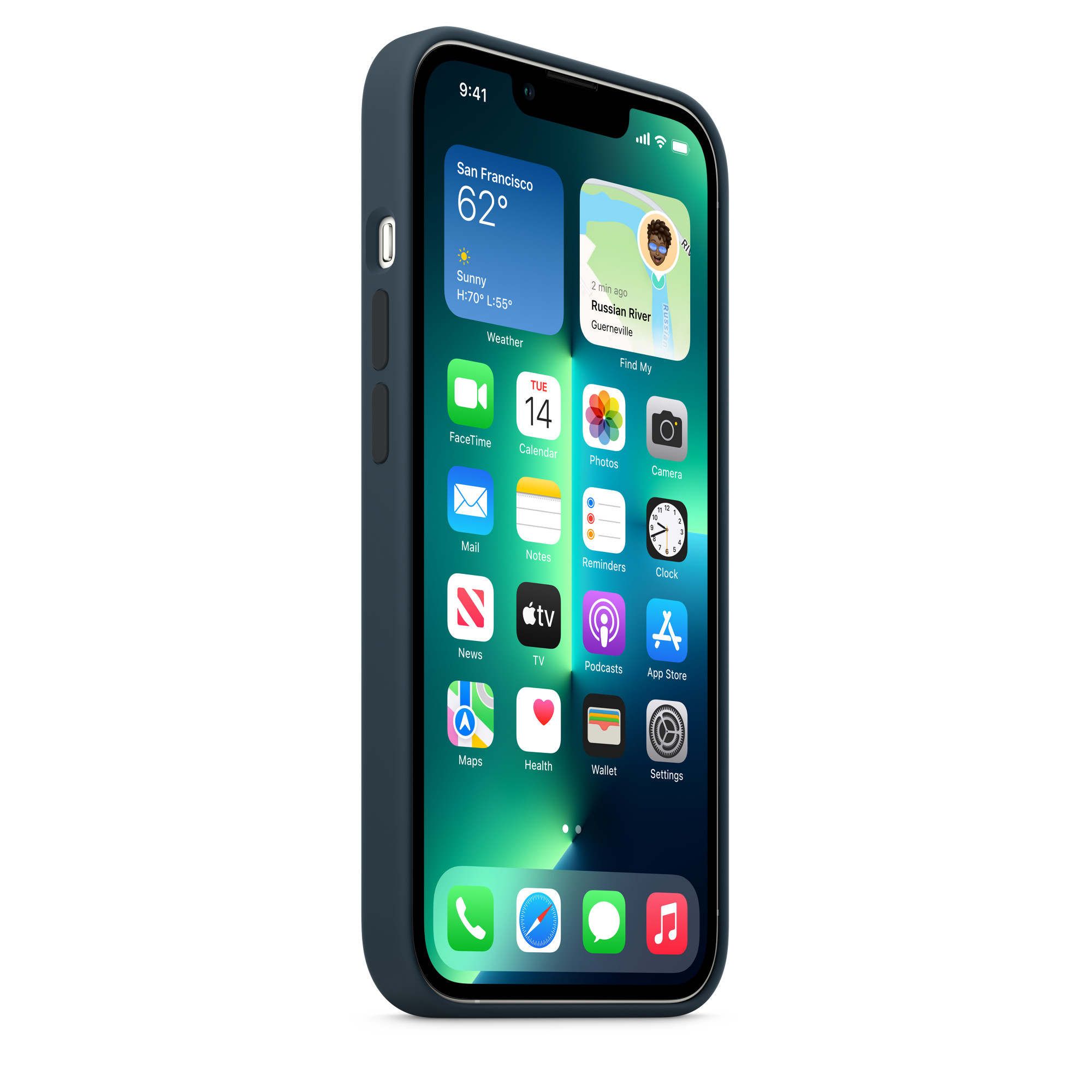 Carcasa de silicona con MagSafe para el iPhone 13 Pro Max - Azul abismo -  Educación - Apple (CL)